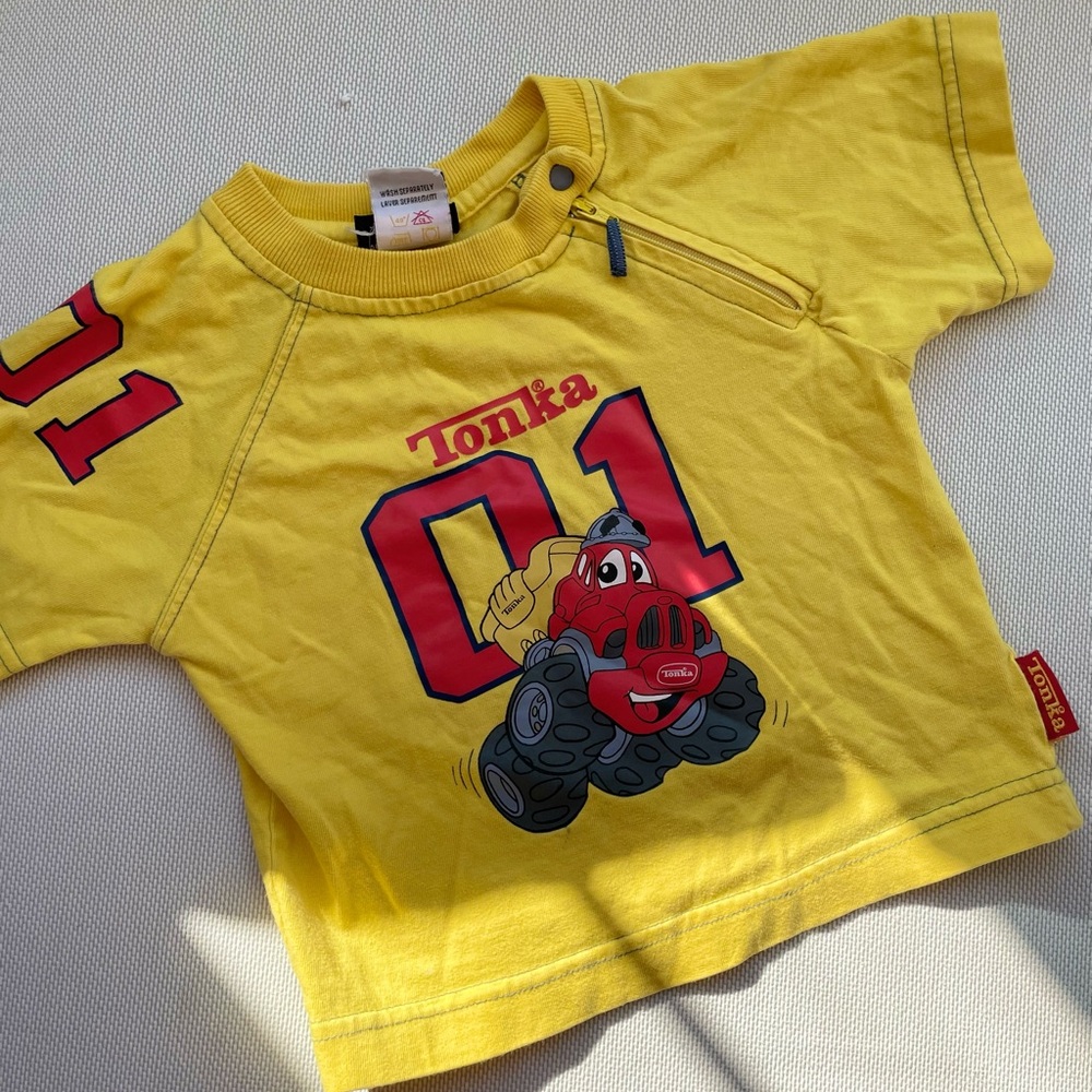 Vintage Tonka Yellow Kids' T-Shirt with Truck Design